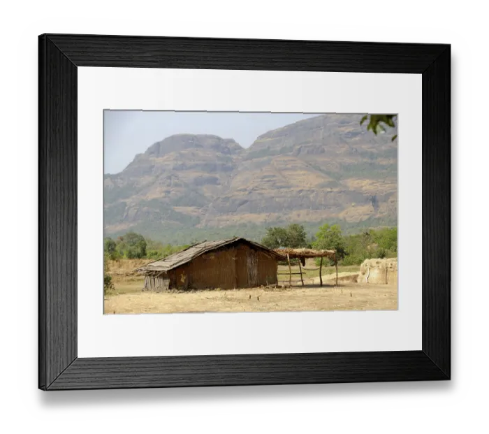 Framed Print : Village hut at Maharashtra india Asia