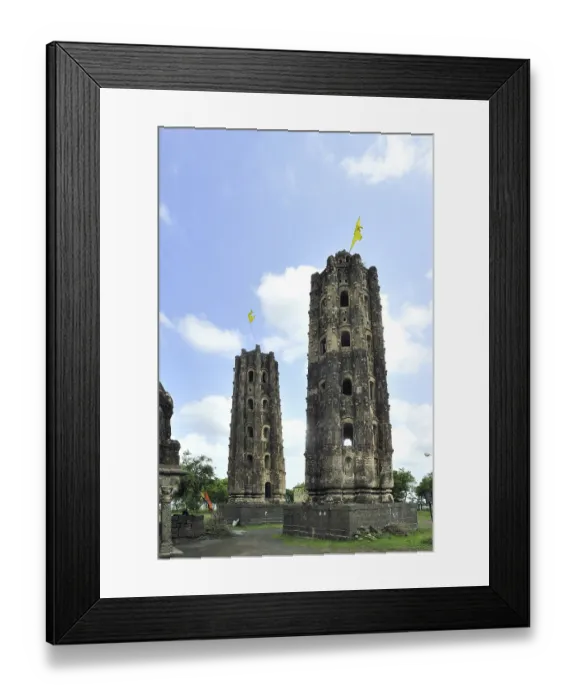 Framed Print : Khandoba temple and dipmala at beed maharashtra india Asia