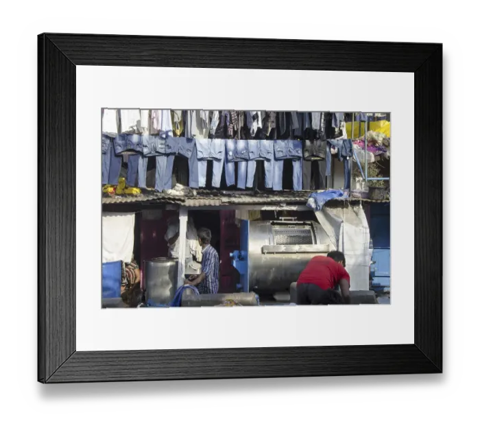 Framed Print : Clothes are drying in Dhobi Ghat at Mumbai Maharashtra India