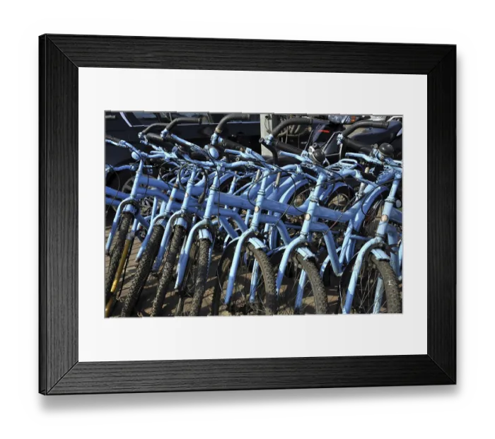 Framed Print : Blue Colour Bicycle at Mumbai Maharashtra India