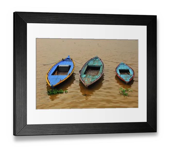 Framed Print : Boats in Benaras Uttar Pradesh India Asia Framed Print : Boats in Benaras Uttar Pradesh India Asia