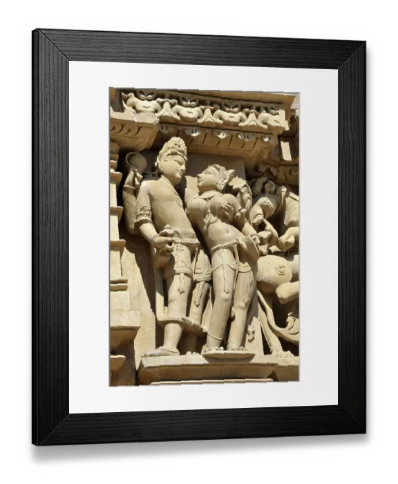 Framed Print : Lord shiva and parvati parsvanath temple Khajuraho Madhya Pradesh India Asia