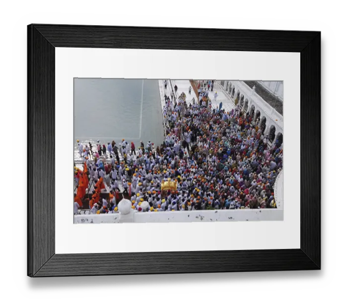 Framed Print : Peoples at pond, golden temple