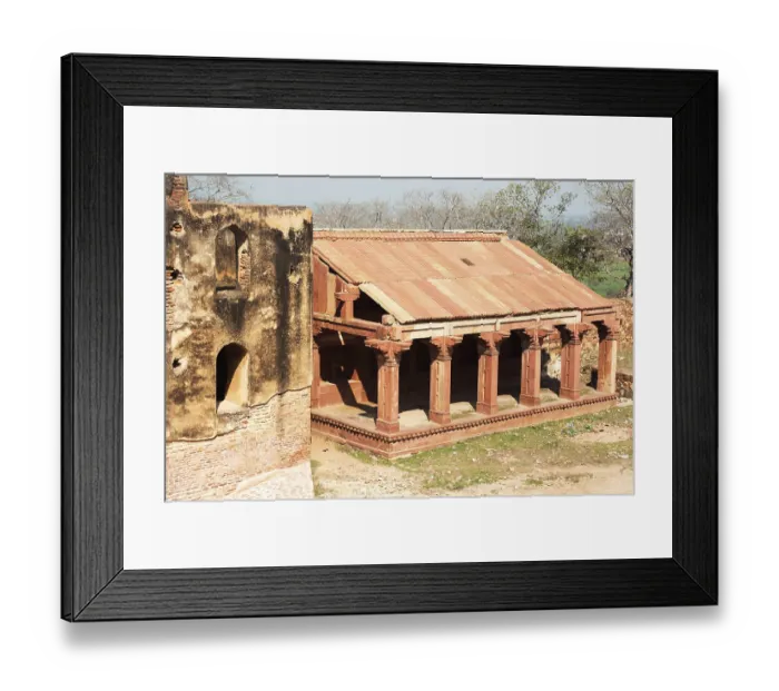 Framed Print : Ruins stone and brick structures