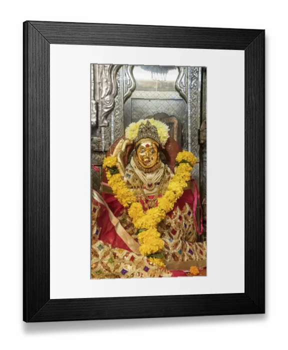 Framed Print : Saraswati statue in kalbadevi temple