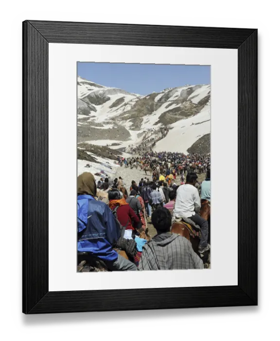 Framed Print : Pilgrim, mahagunas pass, amarnath yatra