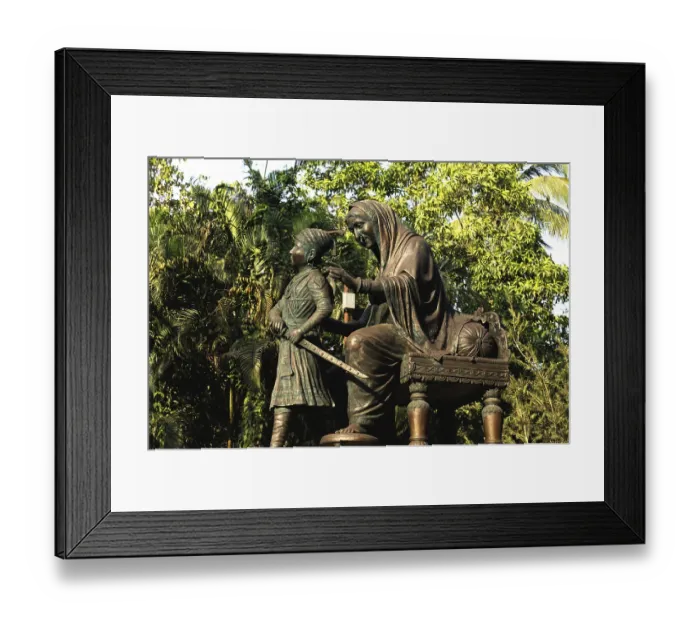 Framed Print : Jijabai and shivaji maharaj statue