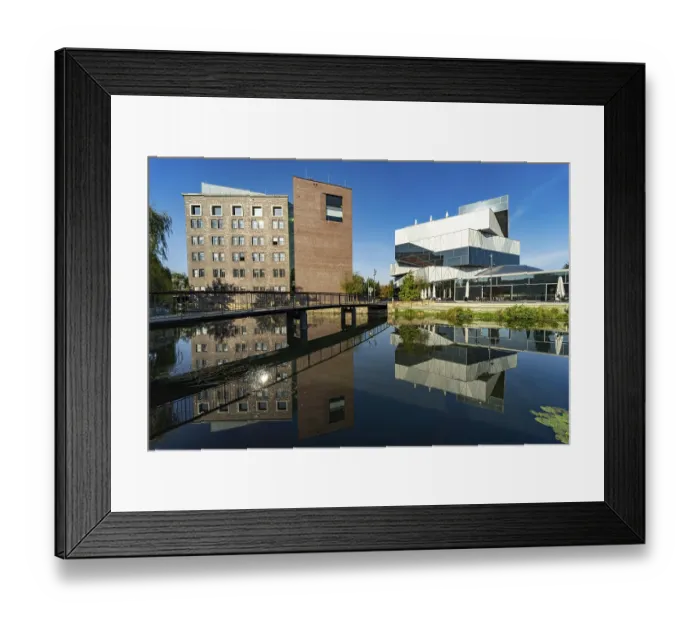 Framed Print : Experimenta Science Centre and Lake Hagenbuch in Heilbronn