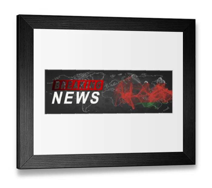 Framed Print : Oman Breaking News, Smoke Flag Background
