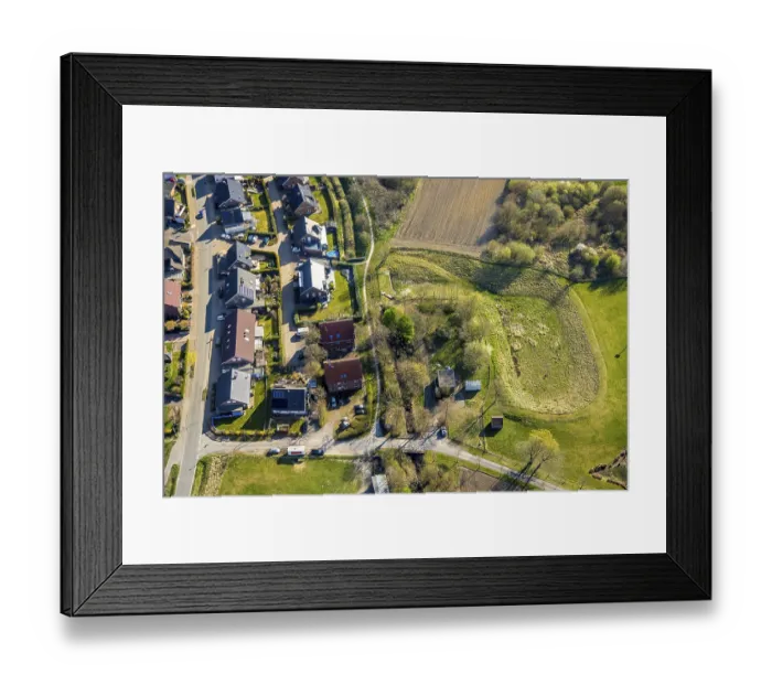 Framed Print : Aerial photo, Katzbach residential area