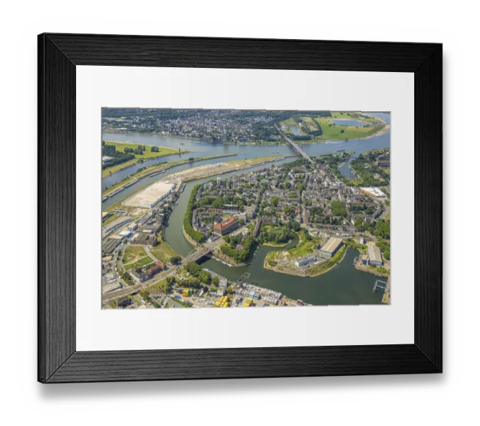 Framed Print : Aerial view, district Ruhrort at Duisburg harbour