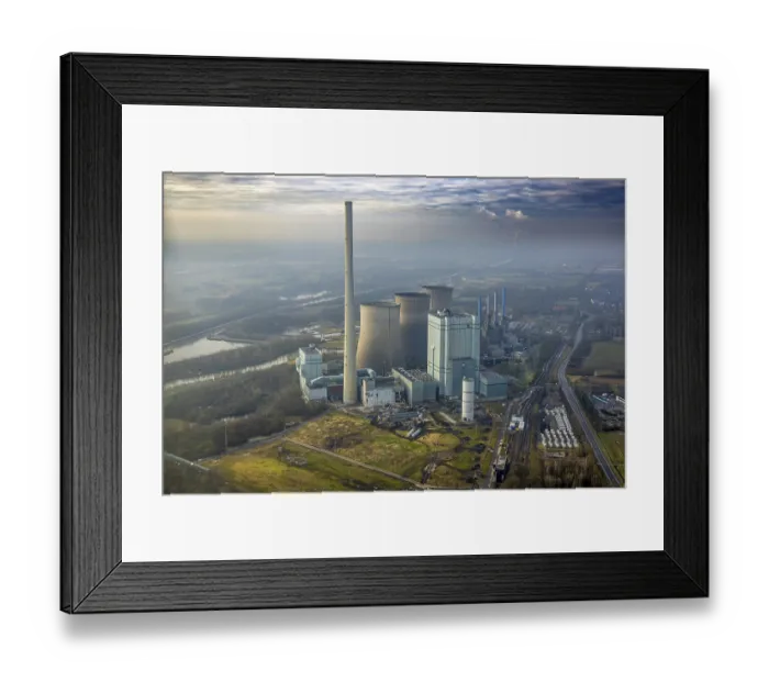 Framed Print : Aerial view, RWE Generation SE Gersteinwerk power plant
