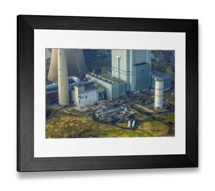 Framed Print : Aerial view, RWE Generation SE Gersteinwerk power plant