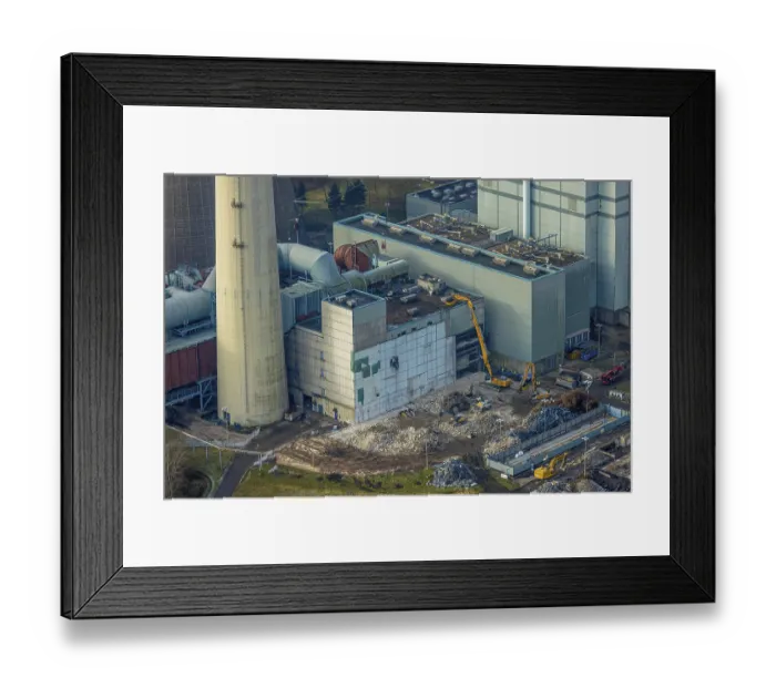 Framed Print : Aerial view, RWE Generation SE Gersteinwerk power plant