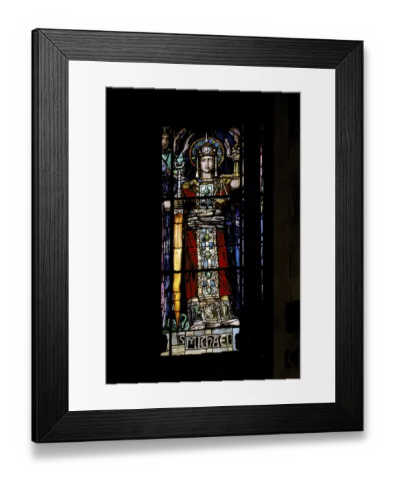 Framed Print : Stained glass window: Saint Sebastian from 1907