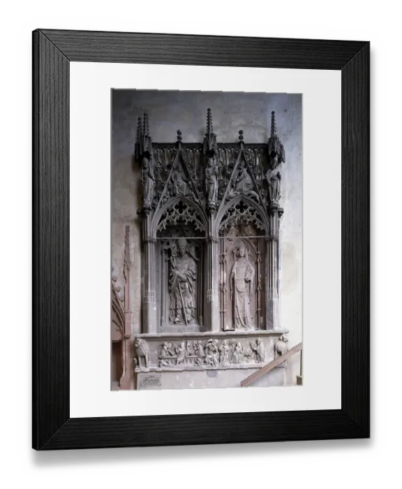 Framed Print : Monastery church, double burial monument Framed Print : Monastery church, double burial monument