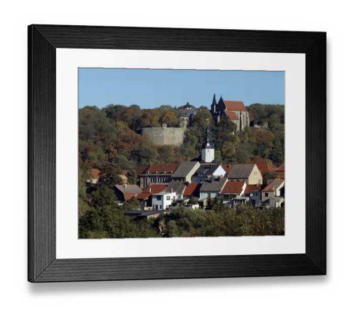 Framed Print : Town centre with town church and castle Framed Print : Town centre with town church and castle