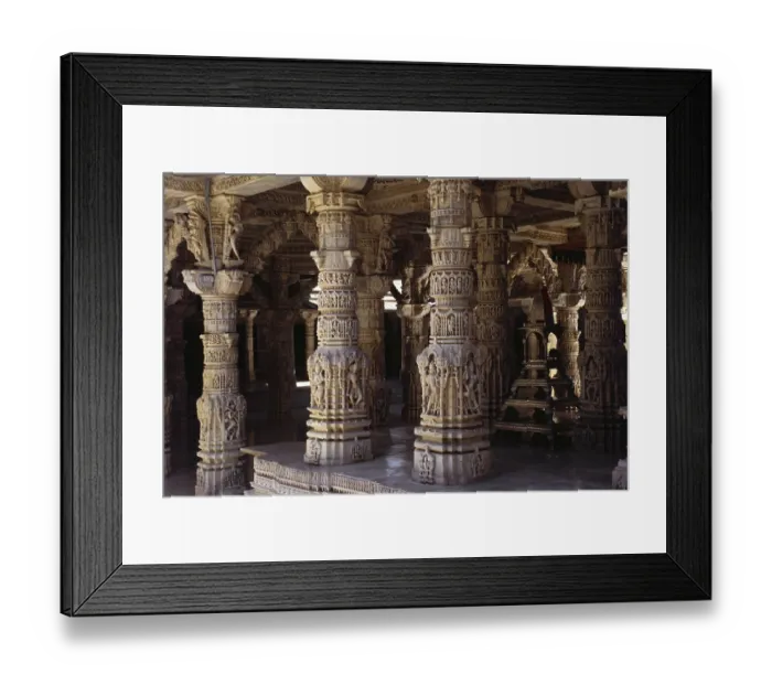 Framed Print : Carved pillars of Dilwara temple