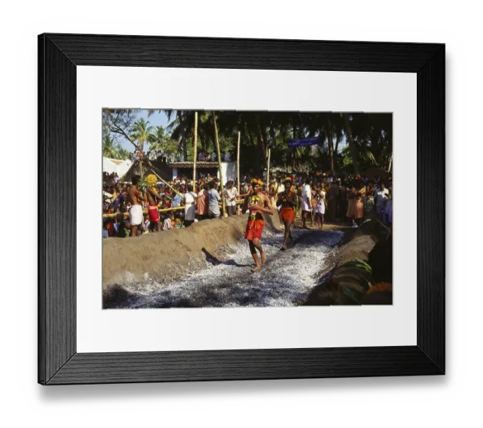Framed Print : Fire walking, Tamil Nadu, India