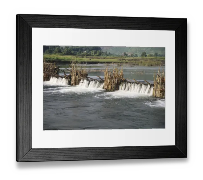 Framed Print : Rural dam on way to koudena, India