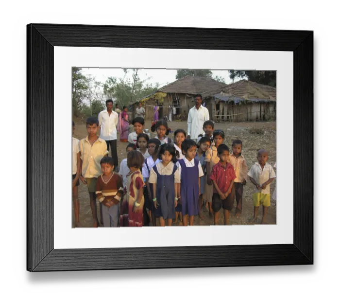 Framed Print : Children, Adivasi Village Panvel