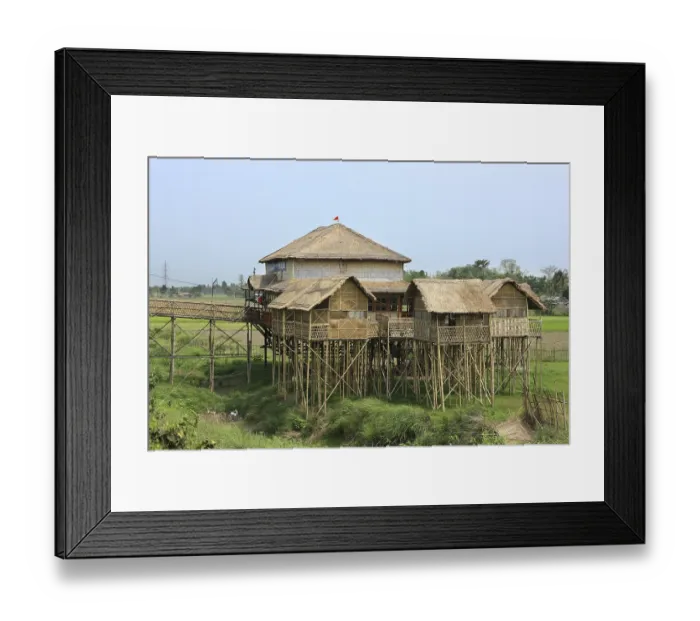 Framed Print : House of bamboo, Assam, India