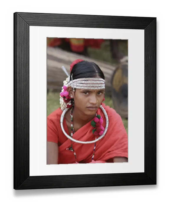 Framed Print : Mudia tribal dancer, jagdalpur