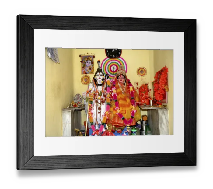 Framed Print : Idol of lord shiva and parvati, india, asia