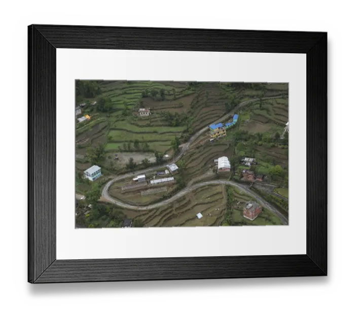 Framed Print : Aerial view of villages, kathmandu, nepal, asia Framed Print : Aerial view of villages, kathmandu, nepal, asia