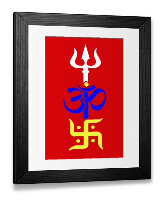 Framed Print : Trident om and swastik symbol, Nasik Framed Print : Trident om and swastik symbol, Nasik