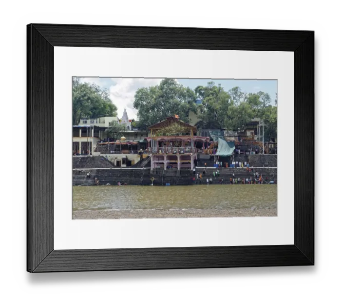 Framed Print : Narsobawadi ghat on Krishna river