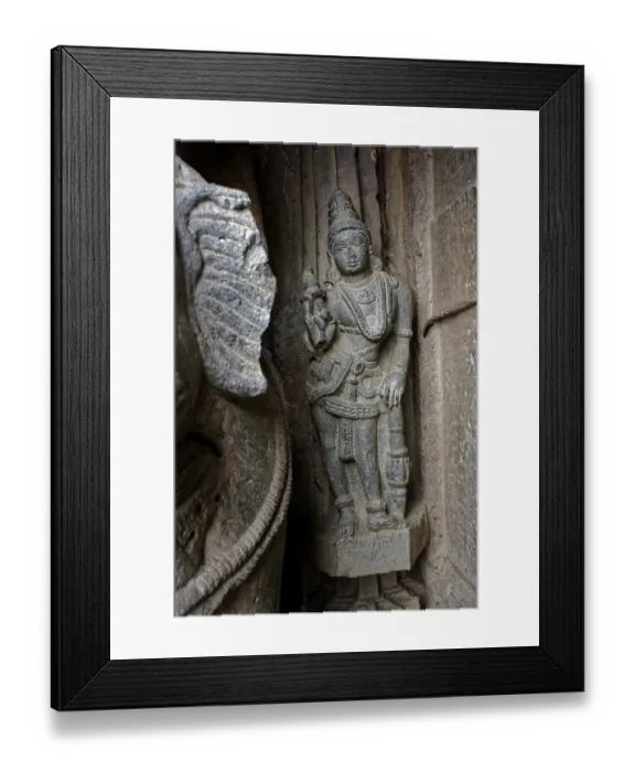 Framed Print : Dwarpal sculpture carved on kopeshwar Shiva temple