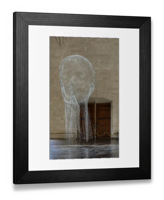 Framed Print : Jaume Plensa, art exhibition in the halls of La Llotja