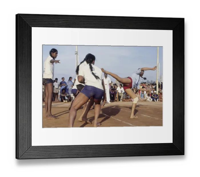 Framed Print : Girls playing Indian game Kabbadi