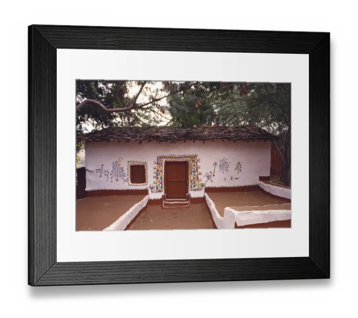 Framed Print : Wall painting sehariya tribe house