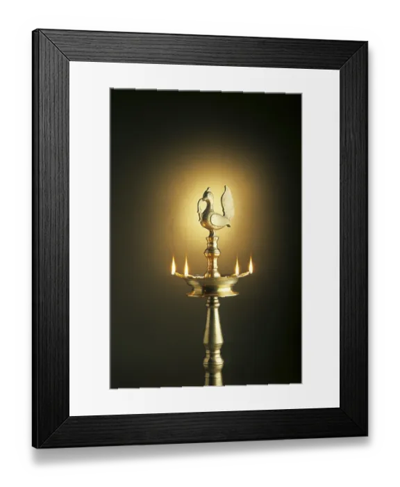 Framed Print : Brass Oil Lamp, Samai Framed Print : Brass Oil Lamp, Samai