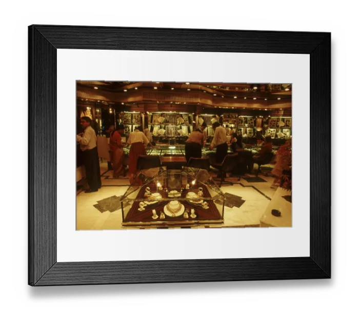 Framed Print : People working in television manufacturing unit
