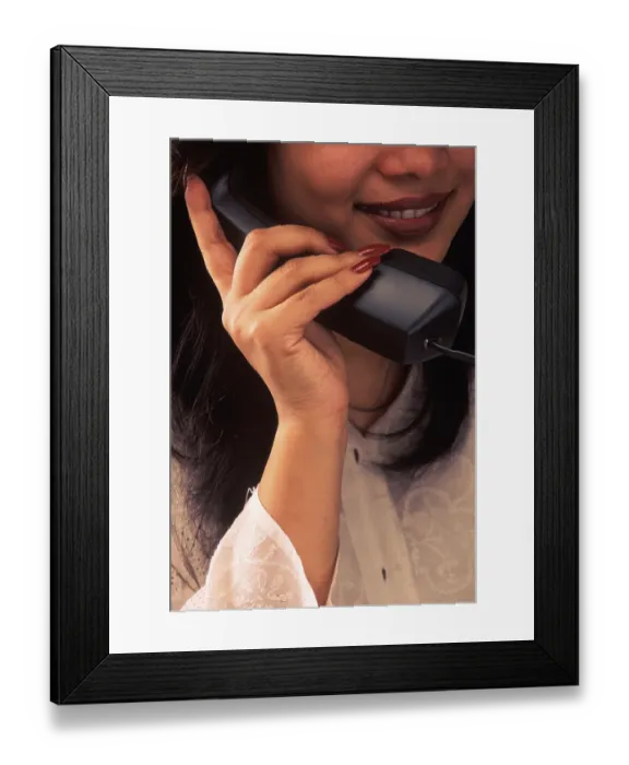 Framed Print : Women on telephone
