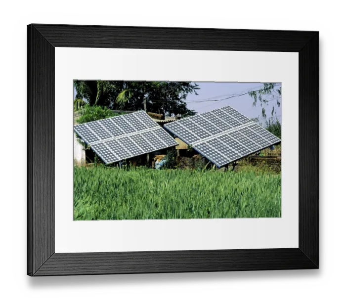 Framed Print : Solar Energy Cell in Wheat Field Framed Print : Solar Energy Cell in Wheat Field