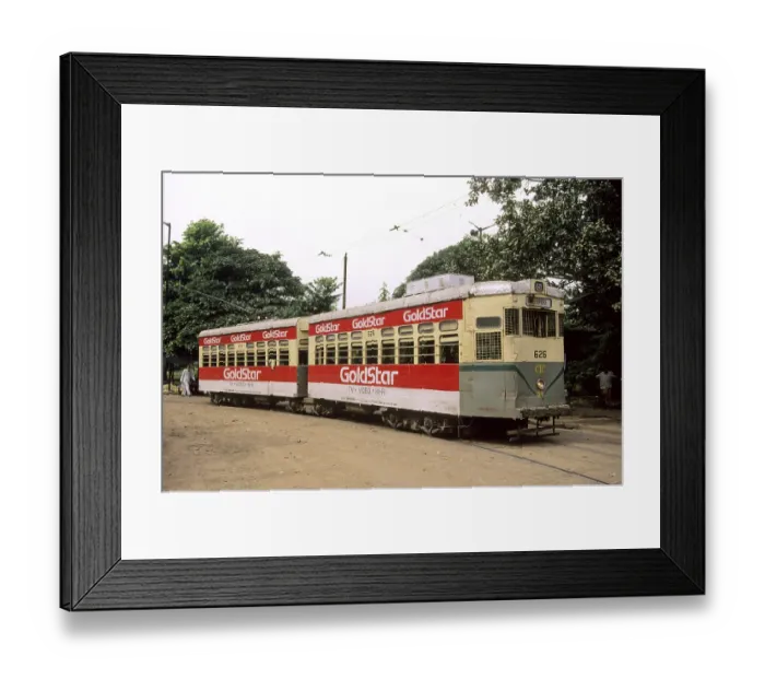 Framed Print : Trams at Calcutta, West Bengal, india