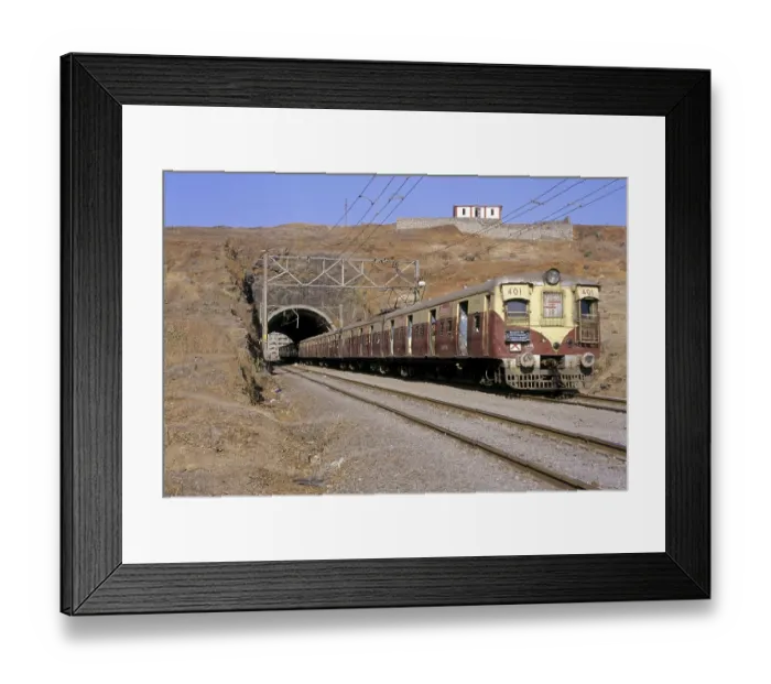 Framed Print : Trains Railways passing through tunnel at Belapur