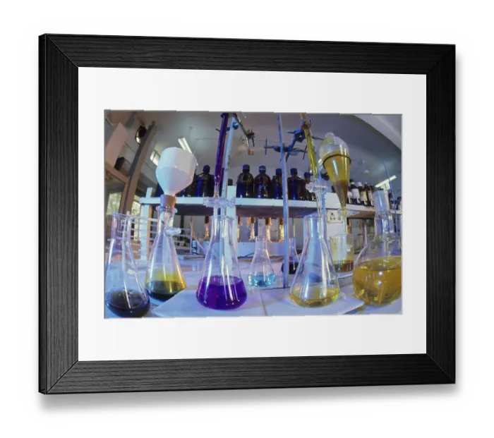 Framed Print : Chemical Flask in Laboratory