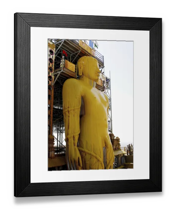 Framed Print : Jain Devotees Pouring Turmeric Water on forehead head of 58