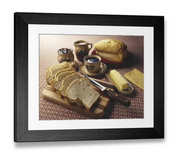 Framed Print : Breakfast Food, Bread With Butter