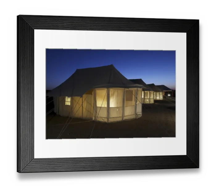 Framed Print : Tented rooms at Sam Sand Dunes