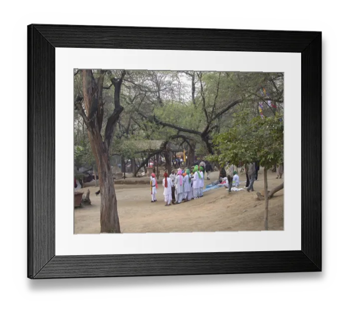 Framed Print : A group of folk artists playing different instruments