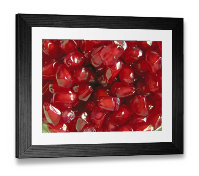 Framed Print : Food, Pomegranate Dalim, Punica granatum Linn in green color bowl