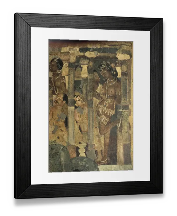 Framed Print : Frescoes at Ajanta caves, Aurangabad