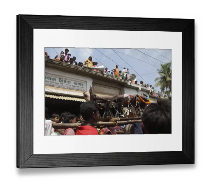 Framed Print : Devotees lying on bed made of blades Framed Print : Devotees lying on bed made of blades