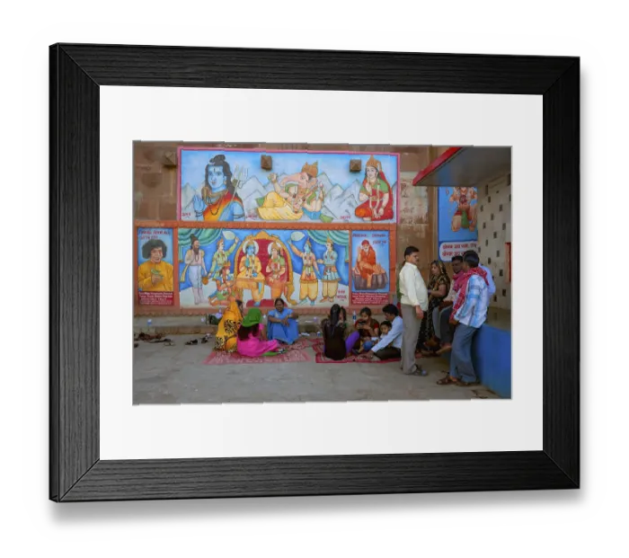 Framed Print : Mythological wall paintings on varanasi ghats Framed Print : Mythological wall paintings on varanasi ghats